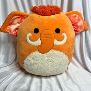 Squishmallows Wilbie Elephant‎ Plush Stuffed Animal Orange Fuzzy Hair 16"